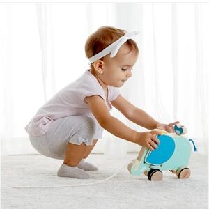Pull Elephant Wooden Toy by Classic World NIB plus Ogobolli